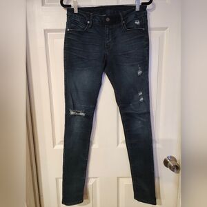RtA Sz 6 Dark Blue Distressed Skinny Jeans